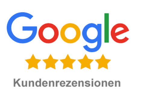 Google Profil DJ Ronny LE. Fünf goldene Sterne mit der Aufschrift "Google Kundenrezensionen".
