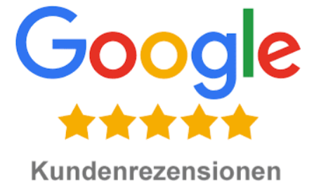 Google Profil DJ Ronny LE. Fünf goldene Sterne mit der Aufschrift "Google Kundenrezensionen".
